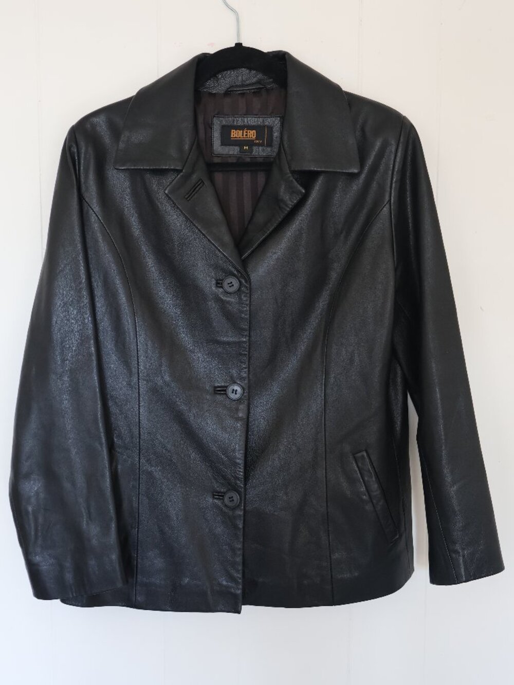 Boléro Italy Genuine Leather Blazer Jacket Black (Women’s M)